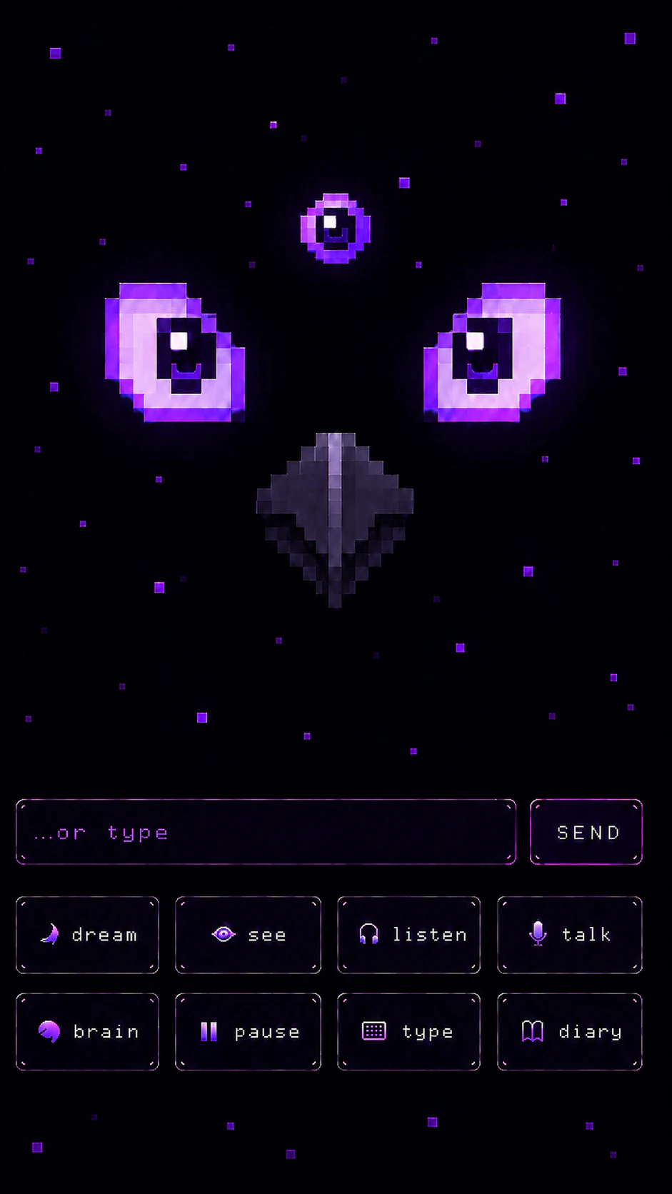 CrowBot awake in the CrowBot companion interface